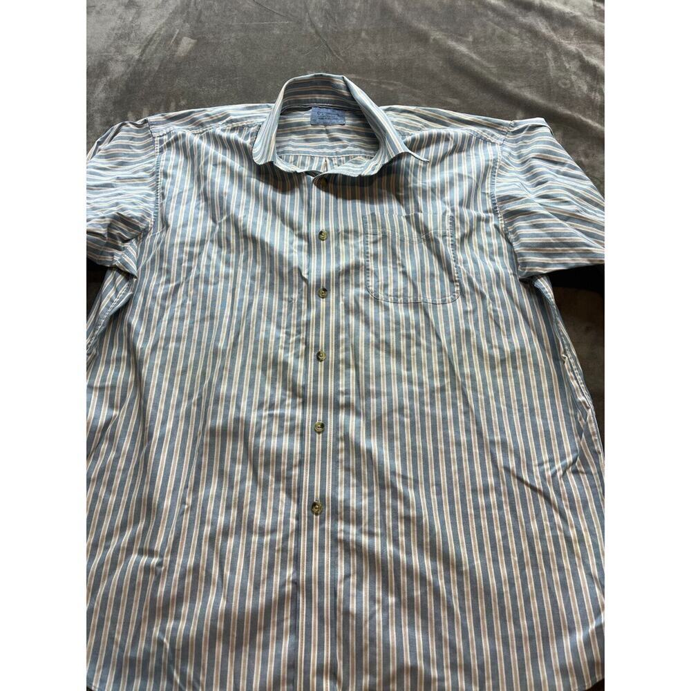 L.L. Bean Men's Shirt Long Sleeve Vertical Stripe 100% Cotton Size Large Classic